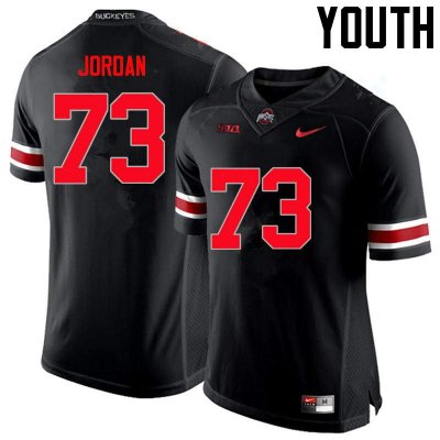 NCAA Ohio State Buckeyes Youth #73 Michael Jordan Limited Black Nike Football College Jersey KQL4645MZ